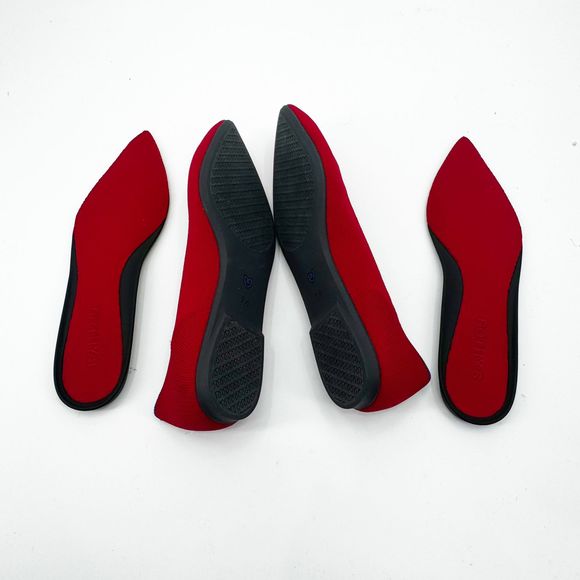 ROTHY'S Women's Comfortable Pointed-Toe Knit Upper Flats in Red Size 7.5 NWOB - Picture 14 of 14